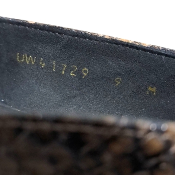 Stuart Weitzman Bronze Snakeskin Loafers Womens 9M - Picture 9 of 16